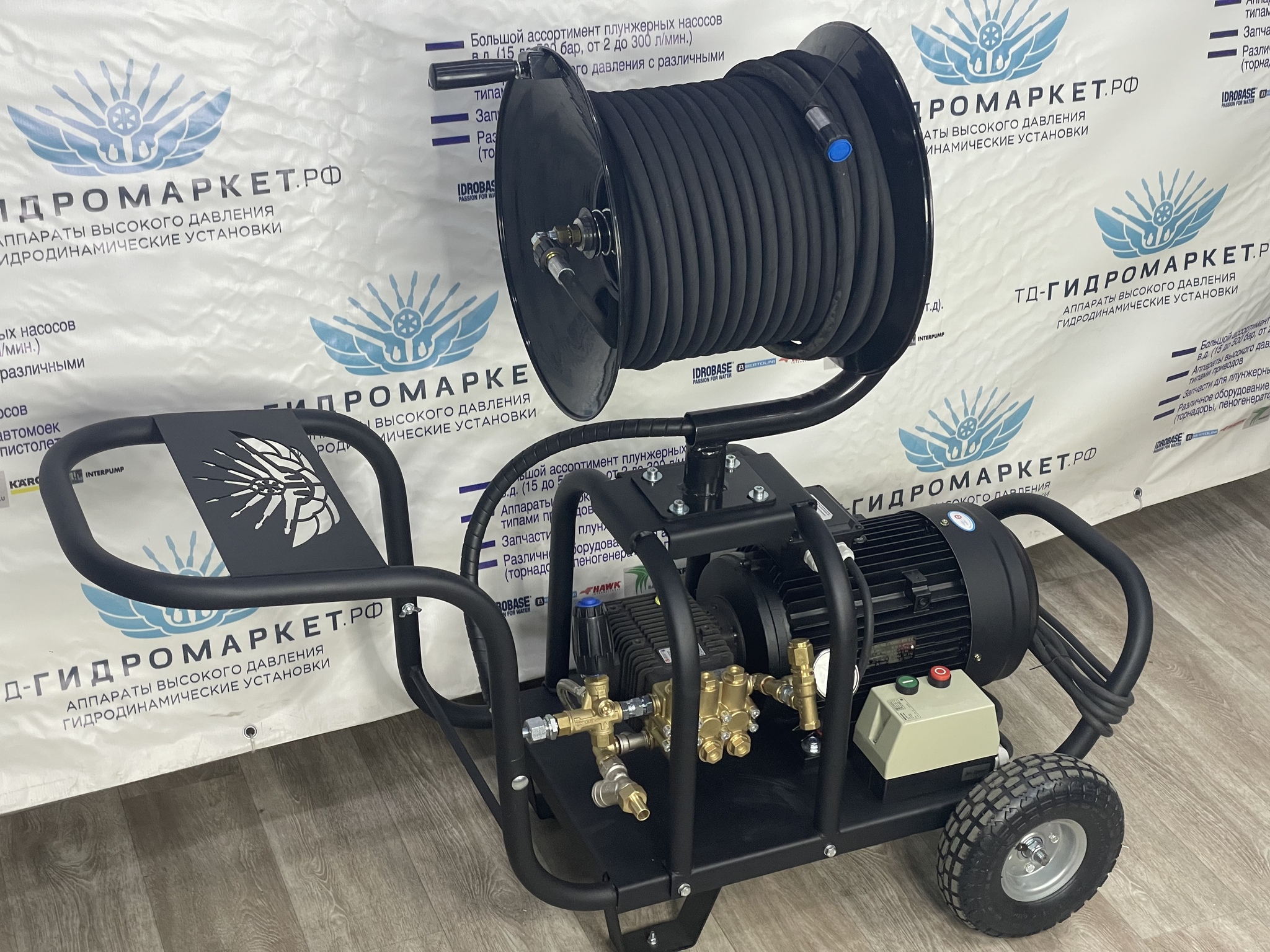 АВД Bertolini  20 л 200 бар 7,5 кВт Base GME7,5-200-20-BU-2w50RFP wheel/50 Hose Reel Full protect
