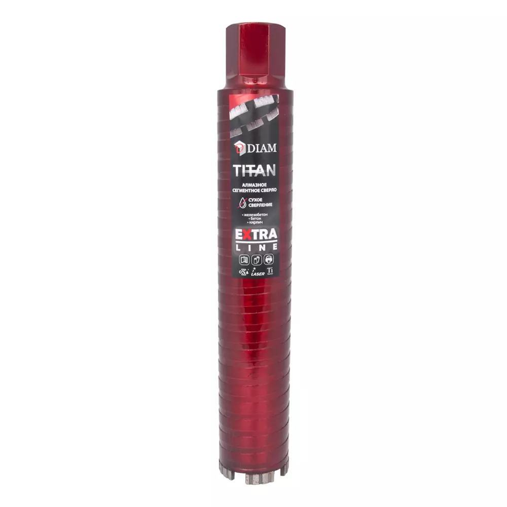 Алмазное сегментное сверло (коронка) DIAM EXTRA LINE TITAN HIT (сухое сверление) 42x450х4x1,1/4UNC 313032
